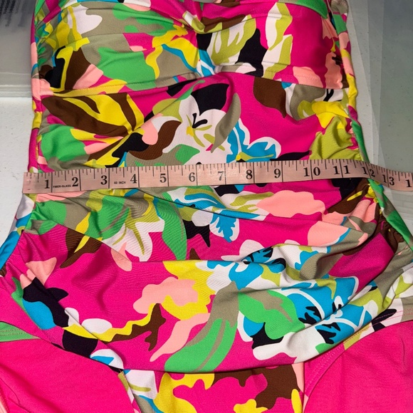 NEW Anna Cole Twist Front Shirred One Piece Swimsuit Cabana Party Size 12 - Picture 8 of 10